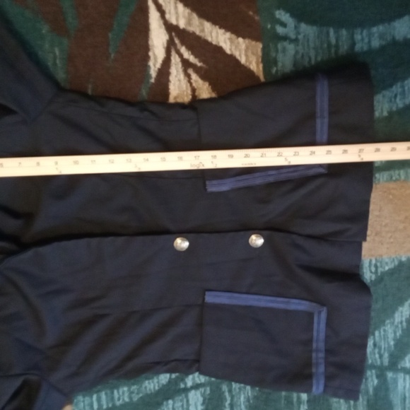 Sandro Blue Blazer with Contrast Trim Old Money Business Preppy Womens 40 - Picture 11 of 16